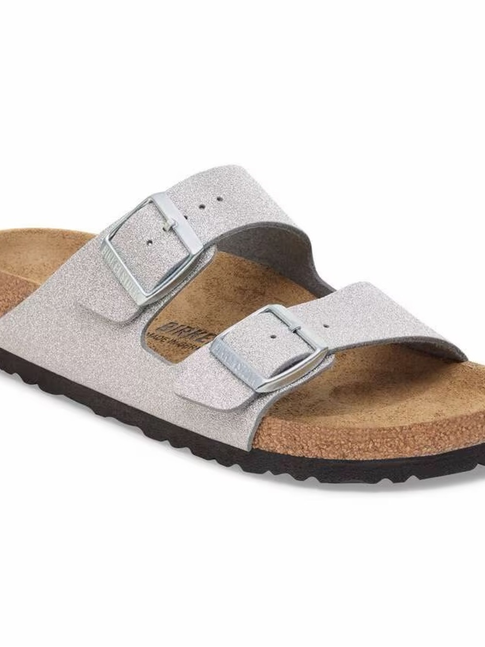 Birkenstock Silver Glitter Arizona Sandals - Picture 2 of 8